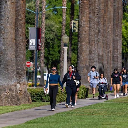 Image card - campus life students walking